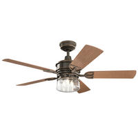 TAKFLÄKT Elstead Lyndon 132/48 cm  - bronsfärgad/valnötsfärgad, Natur, metall/plast (132/48cm) - Elstead Lighting