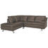 Ecksofa Echtleder Rücken echt - Alufarben/Braun, Design, Leder/Metall (246/220cm) - Celina Home
