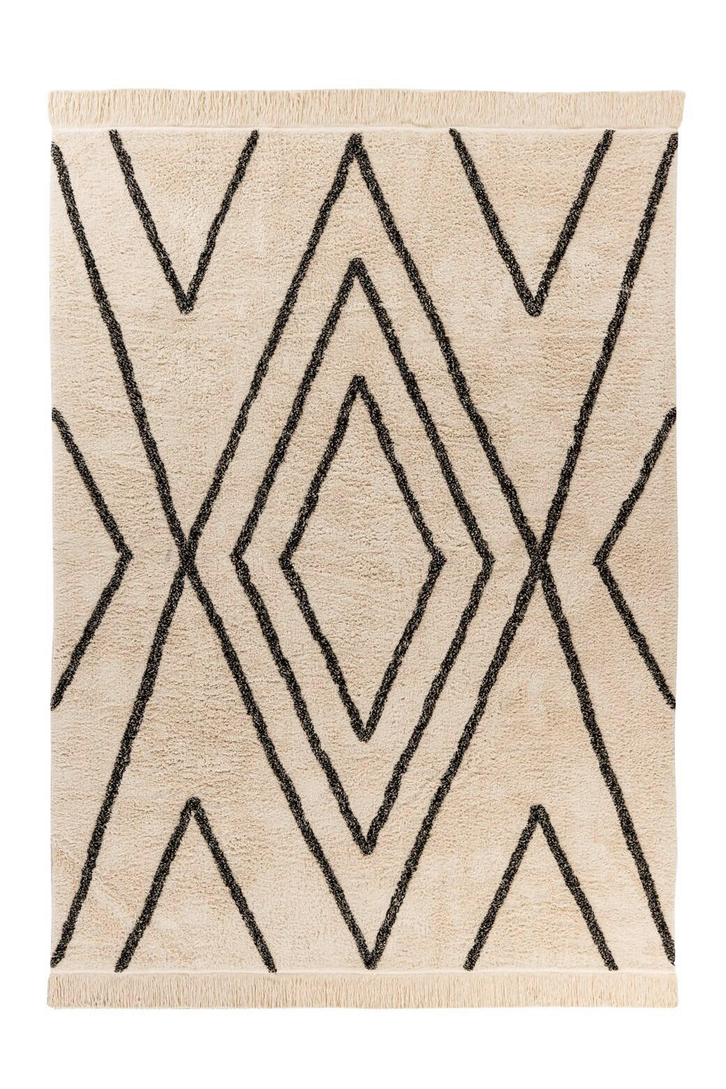 TEPPICH 80/150 cm Mylen 525 Creme / Schwarz Creme, Schwarz  - Creme/Schwarz, KONVENTIONELL, Textil (80/150cm)