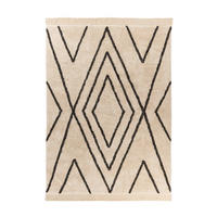 TEPPICH 80/150 cm Mylen 525 Creme / Schwarz Creme, Schwarz  - Creme/Schwarz, KONVENTIONELL, Textil (80/150cm)