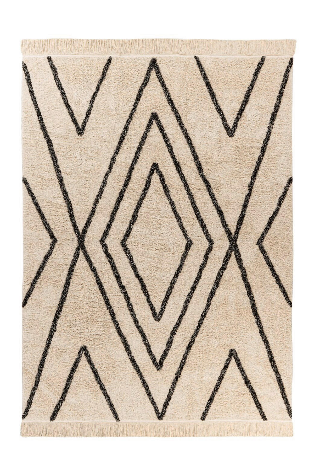 TEPPICH 80/150 cm Mylen 525 Creme / Schwarz Creme, Schwarz  - Creme/Schwarz, KONVENTIONELL, Textil (80/150cm)