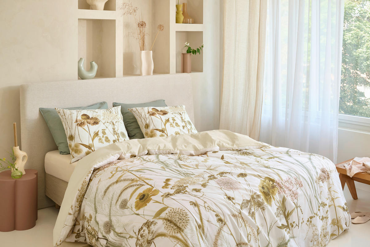 WENDEBETTWÄSCHE Celene Satin 140/200 cm  - Naturfarben, KONVENTIONELL, Textil (140/200cm) - Novel