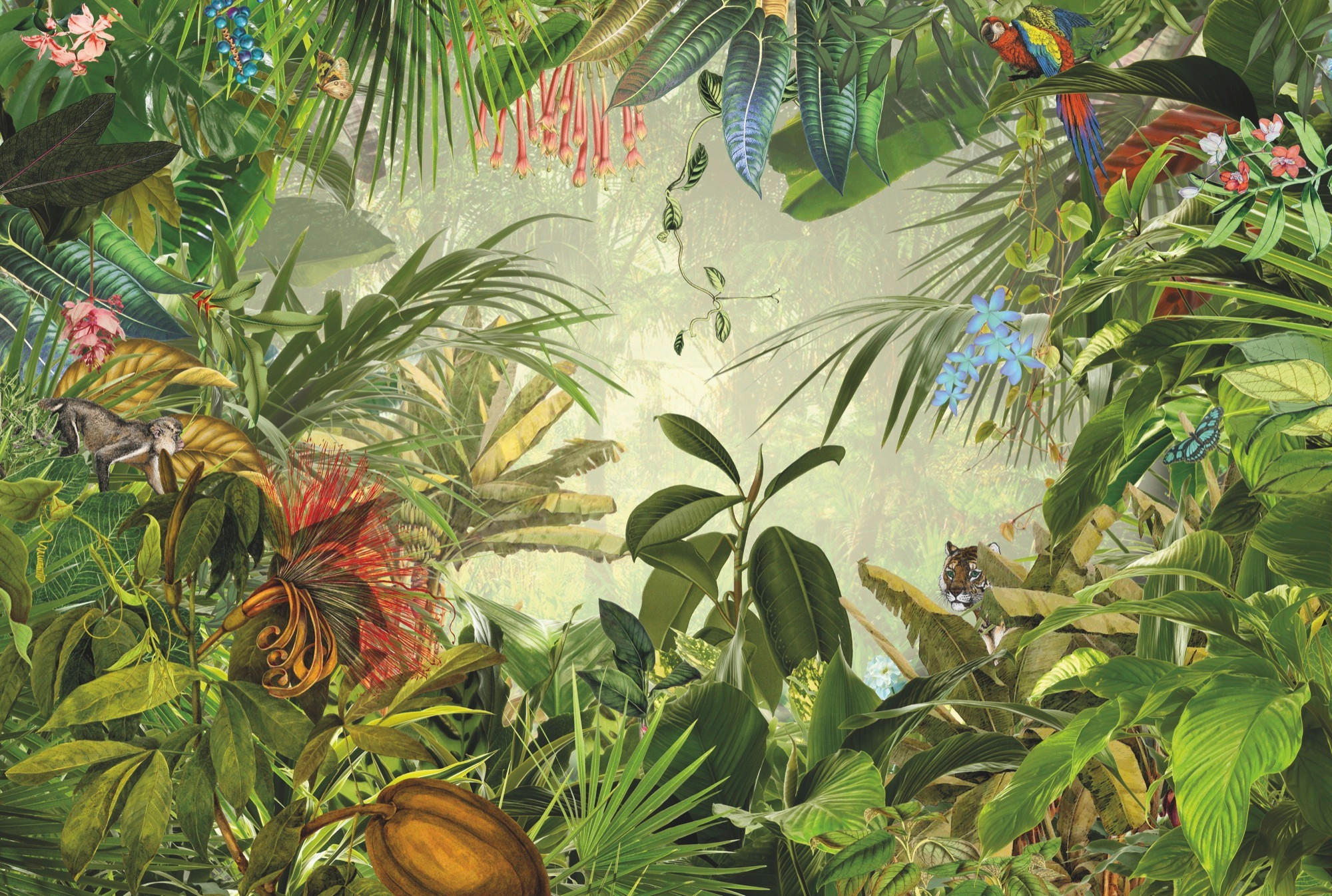 VLIESTAPETE INTO THE WILD  - Multicolor, Natur, Papier (368/248cm) - Komar