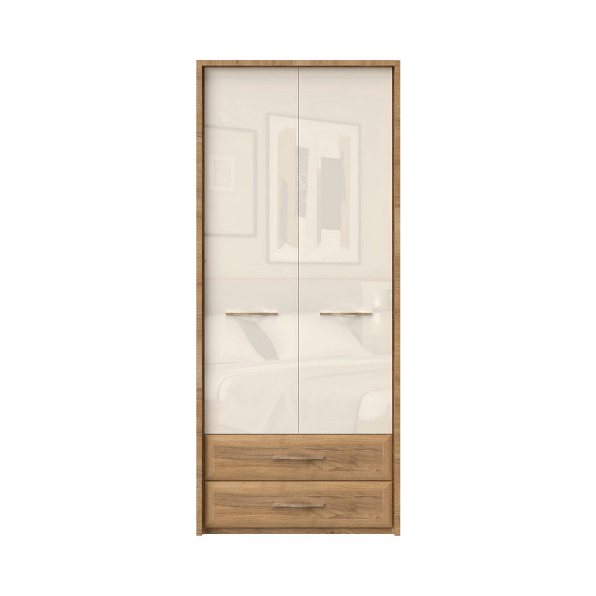 ORMAR SA KLASIČNIM VRATIMA bež  97/226/60 cm  - bež, Dizajnerski, metal/pločasti materijal (97/226/60cm)