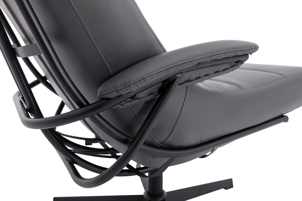 RELAXAČNÉ KRESLO S PODNOŽKOU, textil, sivá - čierna/sivá, Design, kov/textil (68/101/85cm) - Livetastic