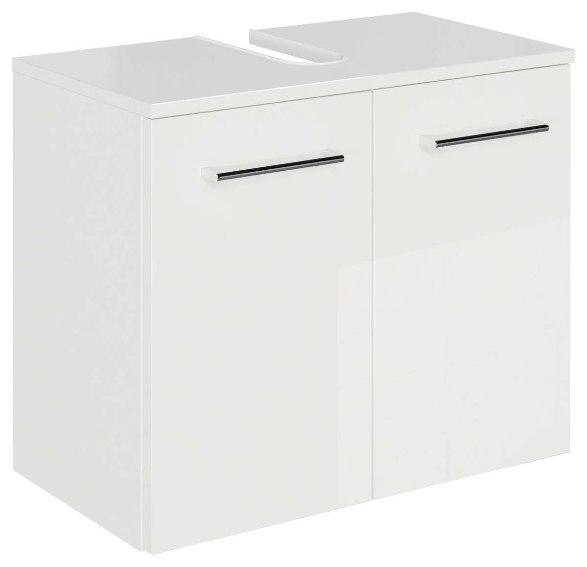 WASCHBECKENUNTERSCHRANK 60/49,8/33,3 cm  - Chromfarben/Weiß Hochglanz, KONVENTIONELL, Holzwerkstoff/Metall (60/49,8/33,3cm) - Sadena