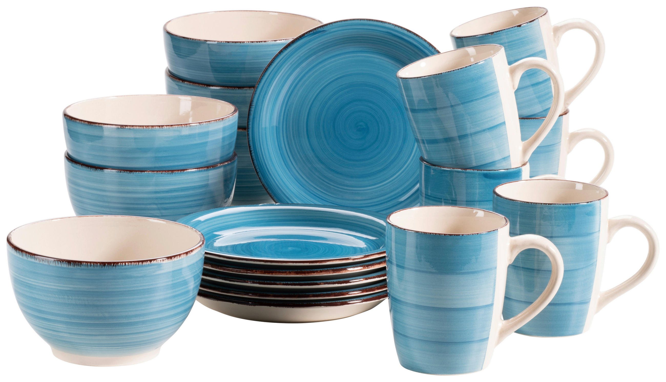 FRÜHSTÜCKSSET 18-teilig Dunkelblau  - Dunkelblau, Basics, Keramik - Mäser