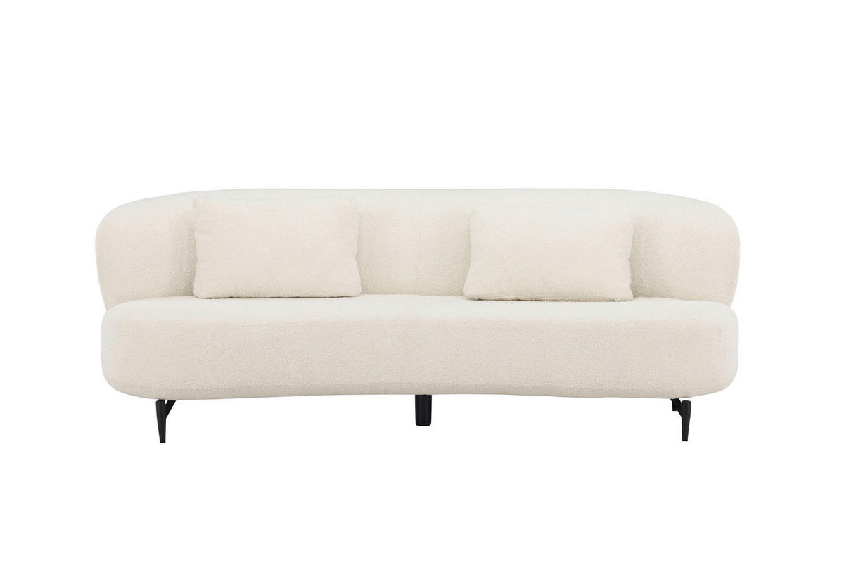 3-SITZER-SOFA Schwarz, Weiß  - Schwarz/Weiß, MODERN, Textil/Metall (224/80/100cm) - Livetastic