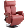 RELAXSESSEL in Leder Dunkelrot  - Edelstahlfarben/Dunkelrot, Konventionell, Leder/Metall (78/110/81cm) - Cantus