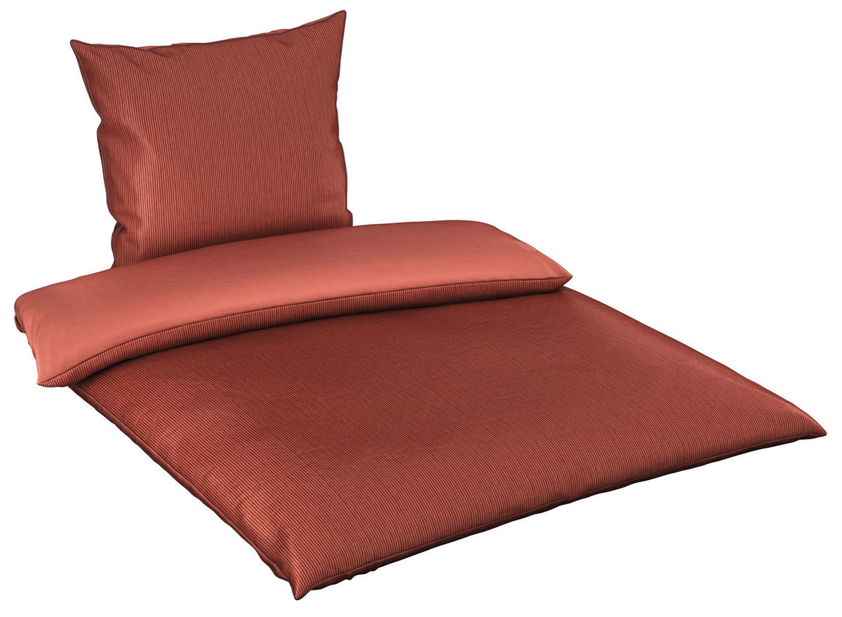 WENDEBETTWÄSCHE Satin 155/220 cm  - Terracotta, Basics, Textil (155/220cm) - Bio:Vio