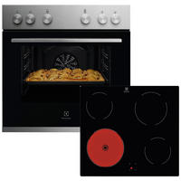 HERDSET ELXH1X1  - Edelstahlfarben, Basics, Glas/Metall (59,4/59,0/56,0cm) - Electrolux