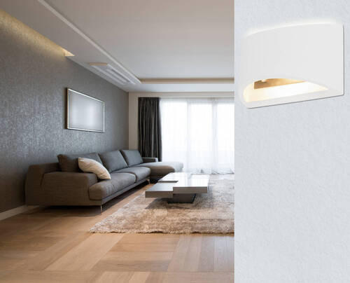 VÄGGLAMPA 20/8,8/12 cm   - vit, Design, naturmaterial (20/8,8/12cm) - Globo