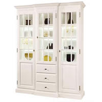 VITRINE in massiv Pinie Weiß  - Weiß/Bronzefarben, LIFESTYLE, Holz/Metall (171/217/51cm) - Livetastic