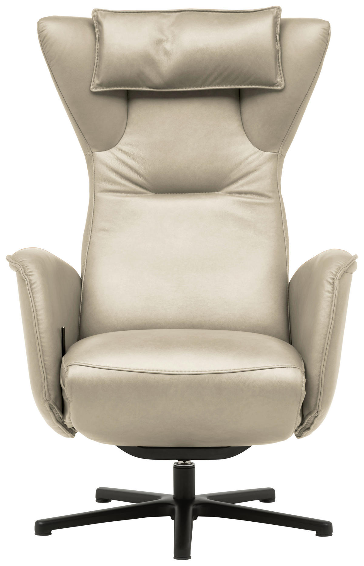 RELAXSESSEL Leder Sandfarben  - Sandfarben/Schwarz, Design, Leder/Metall (75/106/86cm) - Valdera