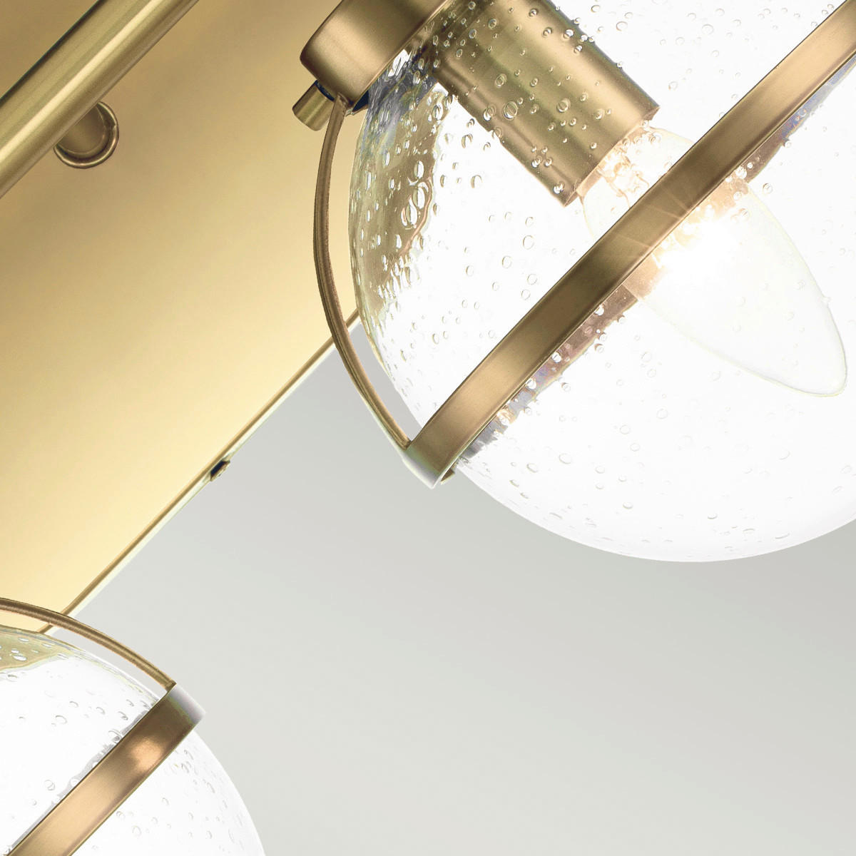 BADEZIMMER-WANDLEUCHTE - Messingfarben, Design, Glas/Metall (38.1/23/19.3cm) - Elstead Lighting