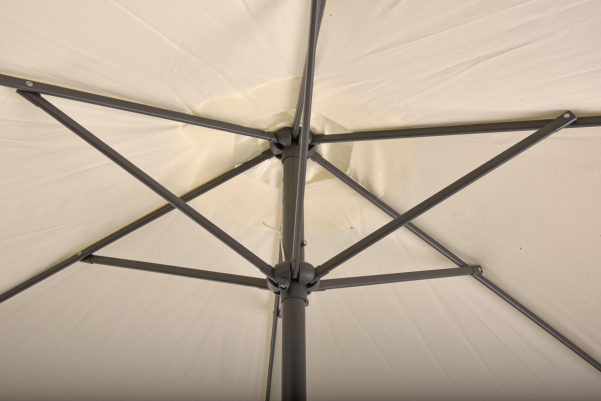SONNENSCHIRM 250 cm Anthrazit, Creme  - Anthrazit/Creme, MODERN, Textil/Metall (145/243/250cm) - Gardenson