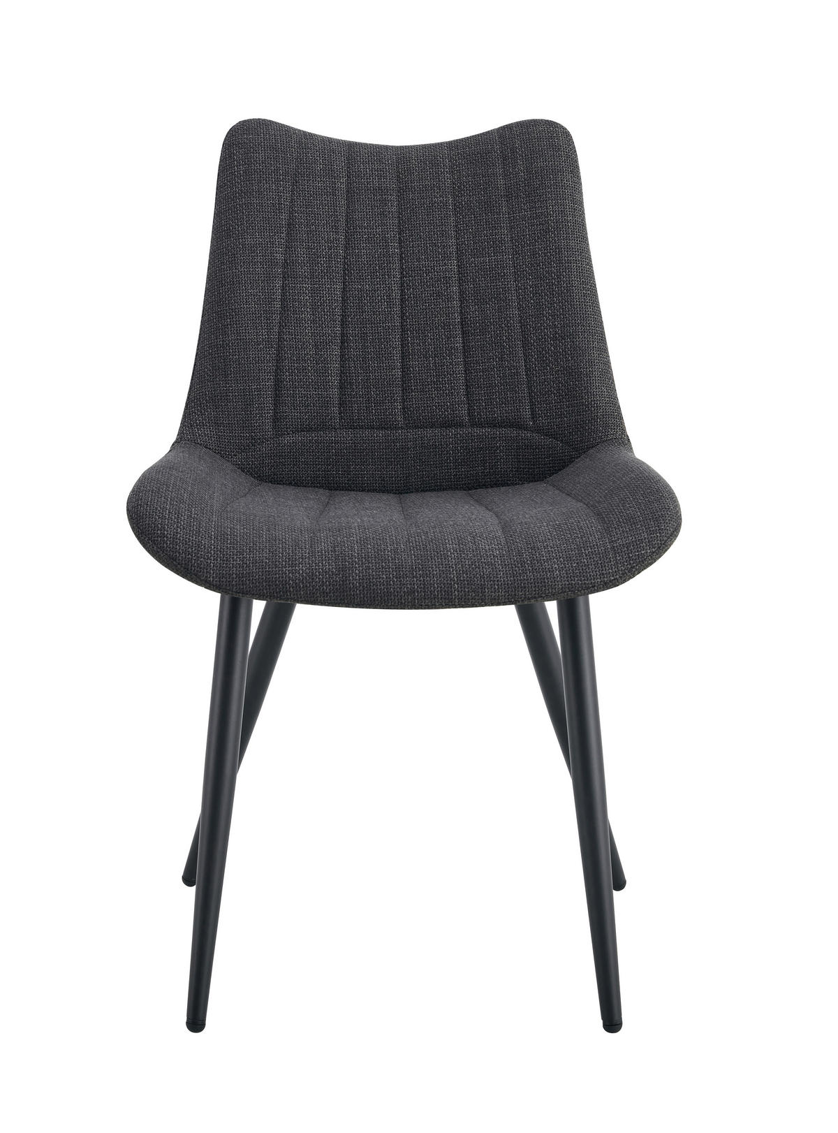 STUHL-SET 2 Stück  in Webstoff  - Anthrazit/Schwarz, MODERN, Textil/Metall (53/86/59cm) - MID.YOU