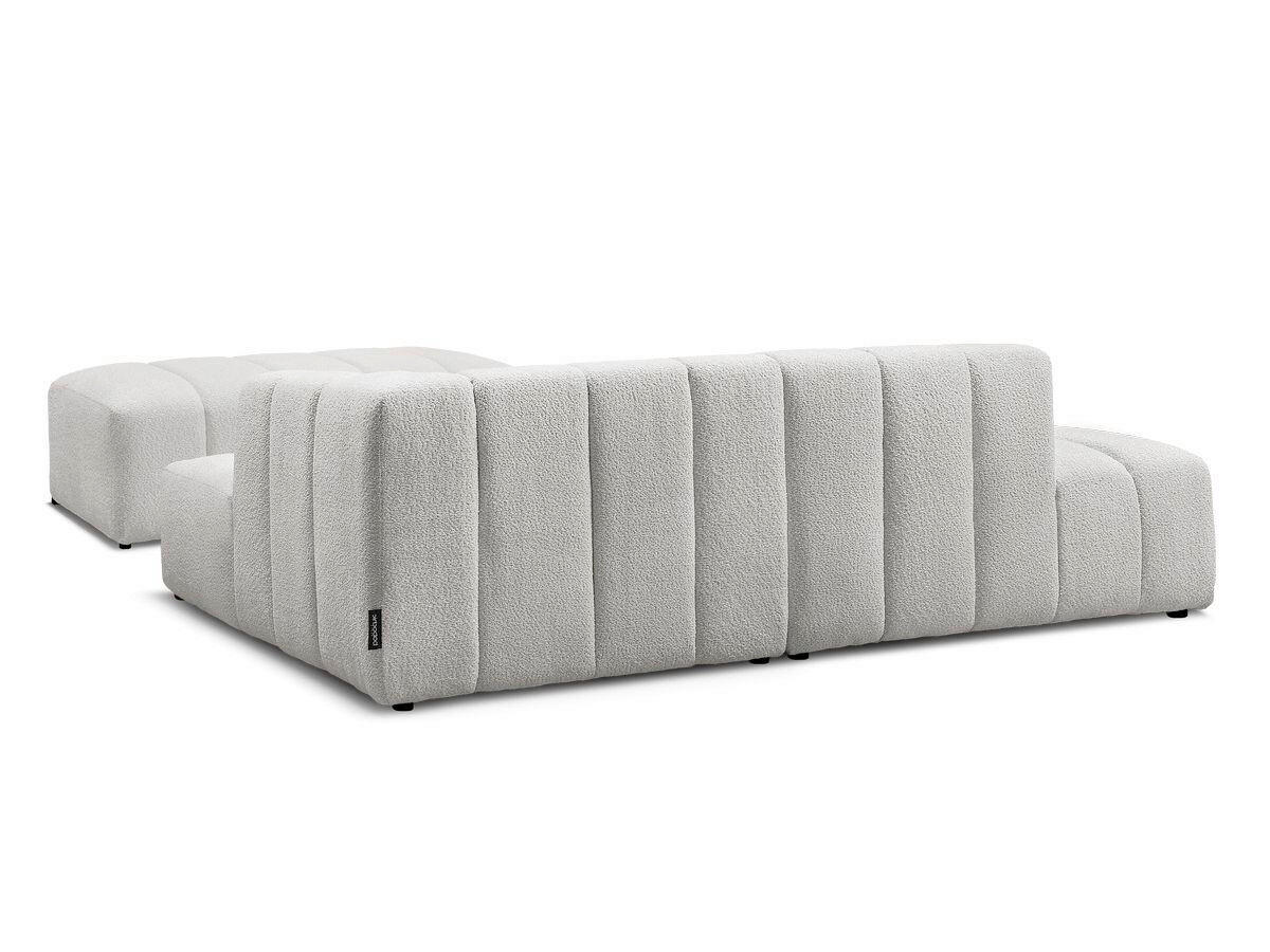 ECKSOFA  ANNECY Hellgrau Bouclé  - Hellgrau/Schwarz, MODERN, Kunststoff/Textil (262/170cm)