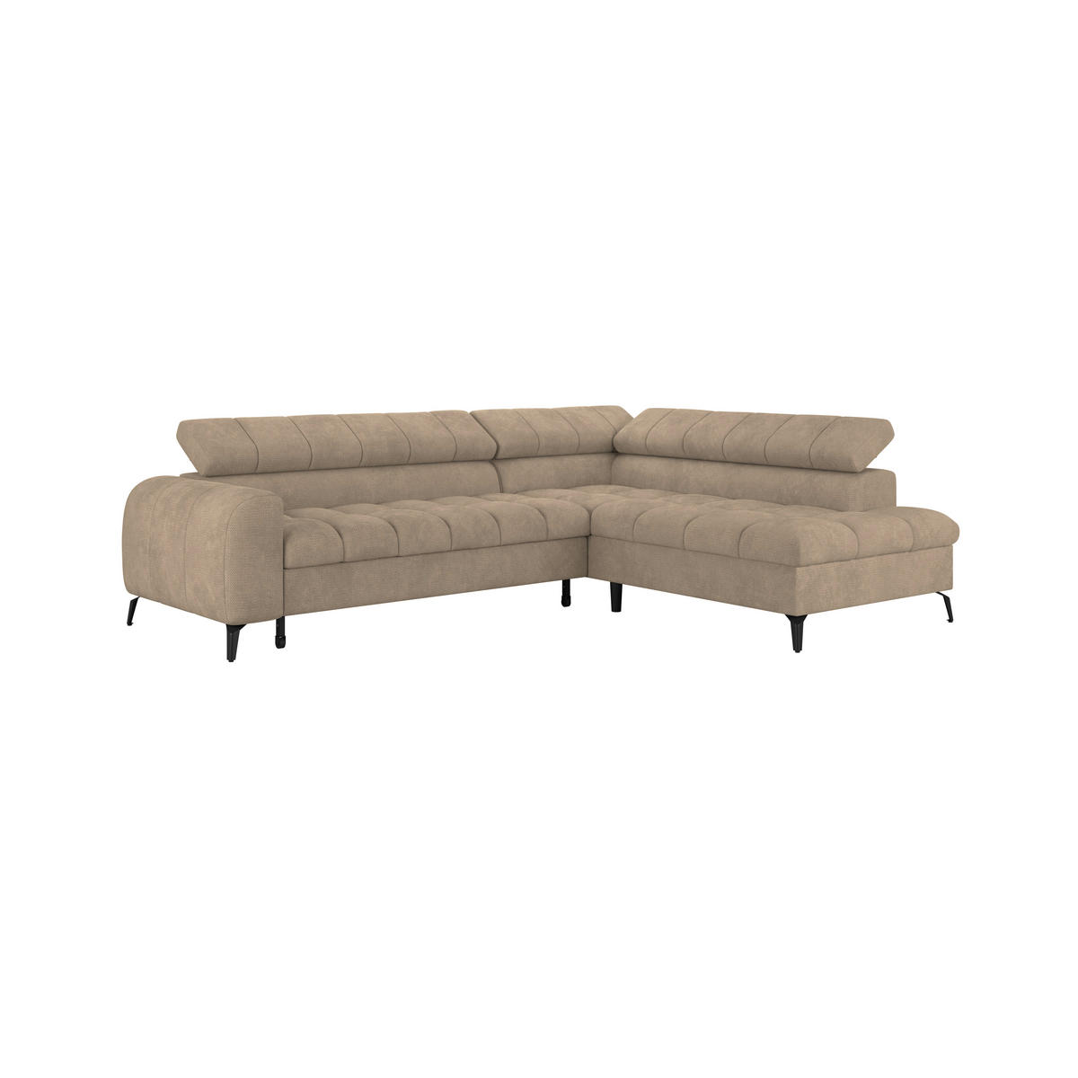 ECKSOFA in Beige  - Beige/Schwarz, Trend, Kunststoff/Textil (261/203cm) - Livetastic