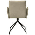ARMLEHNSTUHL  , Typenauswahl, Sitzfläche 360° drehbar  , Webstoff, Mikrofaser  ,  - Creme/Schwarz, Design, Textil/Metall (60/91/60cm) - Moderano