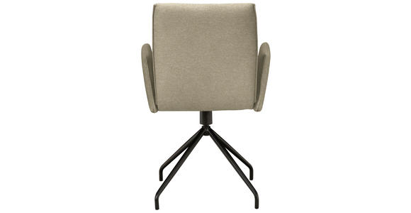 ARMLEHNSTUHL  , Typenauswahl, Sitzfläche 360° drehbar  , Webstoff, Mikrofaser  ,  - Creme/Schwarz, Design, Textil/Metall (60/91/60cm) - Moderano