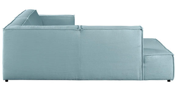 ECKSOFA Hellblau Cord  - Schwarz/Hellblau, KONVENTIONELL, Kunststoff/Textil (224/254cm) - Hom`in