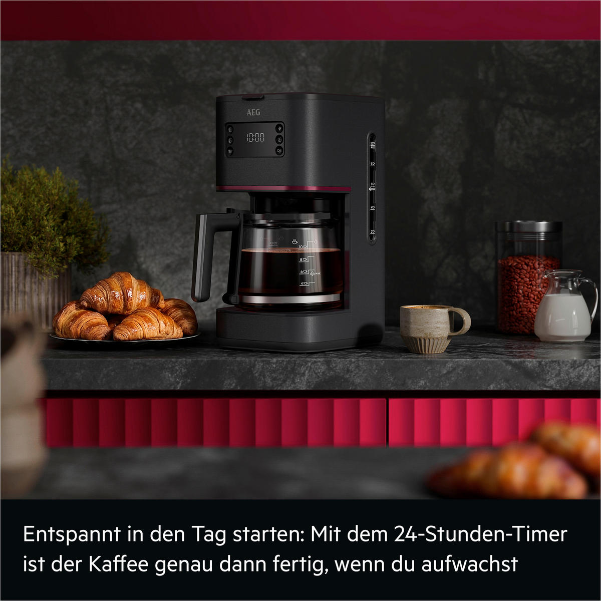 FILTERKAFFEEMASCHINE Design Collection  - Schwarz, Basics, Glas/Kunststoff (26,6/34,1/17,1cm) - AEG