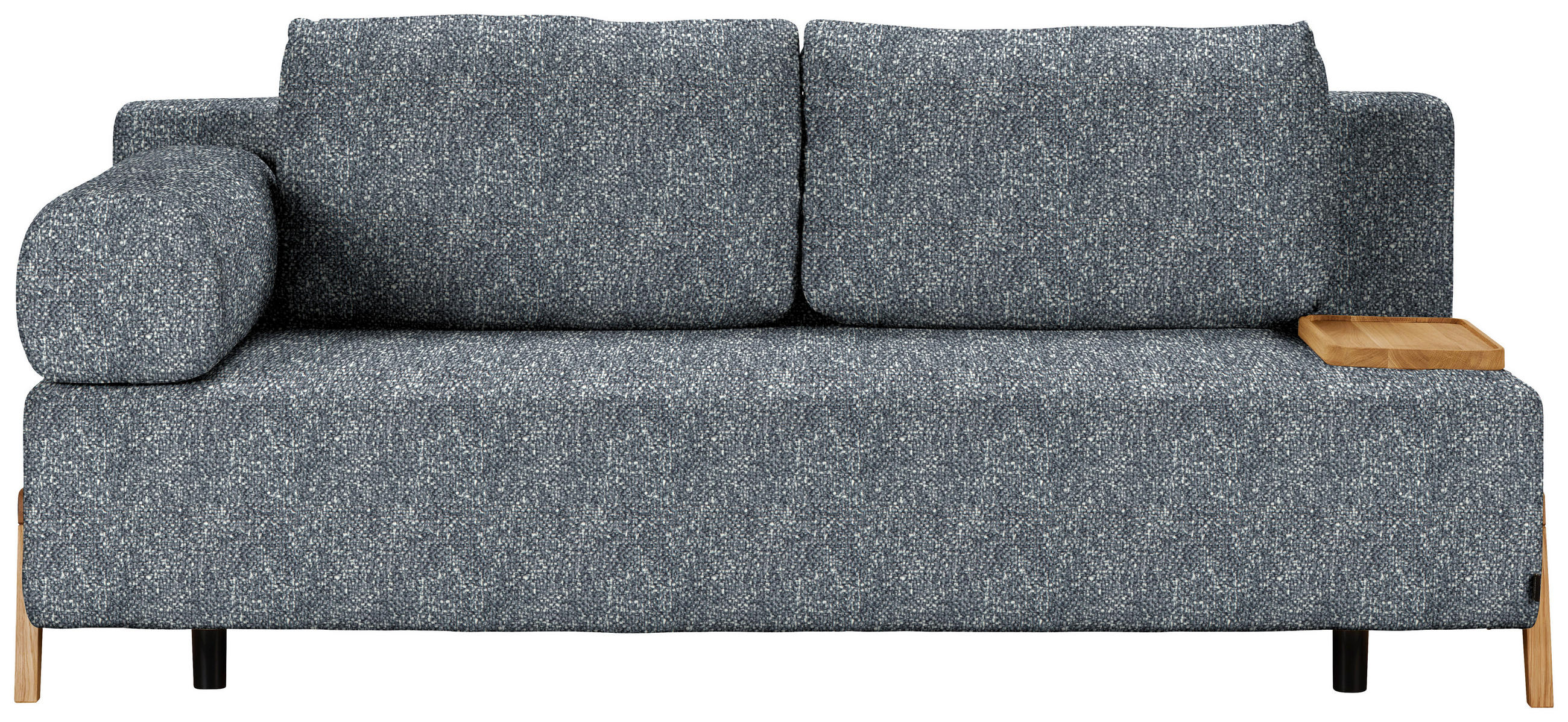 SCHLAFSOFA Bouclé Dunkelgrau  - Dunkelgrau/Naturfarben, Design, Holz/Textil (211/88/102cm) - Niels Andersson