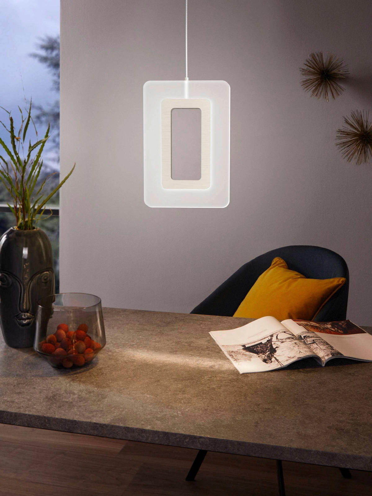 LED-HÄNGLAMPA Enaluri 14/10,5/110 cm  - nickelfärgad, Design, metall/plast (14/10,5/110cm) - Eglo