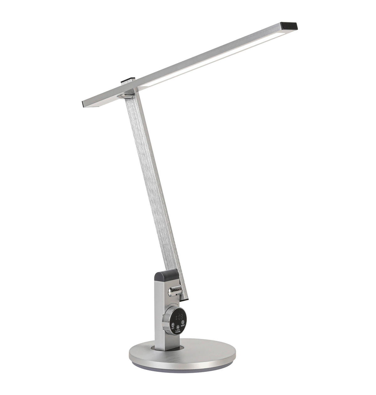 LED LAMPA NA PÍSACÍ STÔL, otočný stmievač, 19/65/45,2 cm - čierna/strieborná, Basics, kov/plast (19/65/45,2cm) - Novel