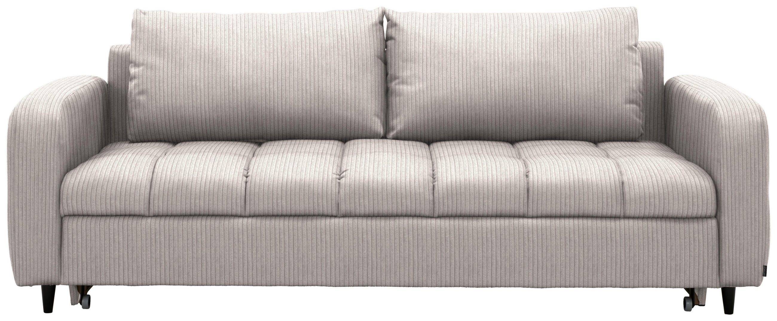 SCHLAFSOFA Cord, Velours Weiss Stoffauswahl, Bettfunktion erhältlich, Rücken echt, Armteil links, Armteil rechts  - Weiss/Schwarz, Design, Holz/Textil (236/88/101cm) - Lomoco