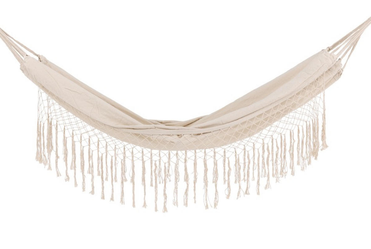  HÄNGEMATTE Beige,  - Beige/Weiß, MODERN, Textil (200/2/150cm) - Gardenson
