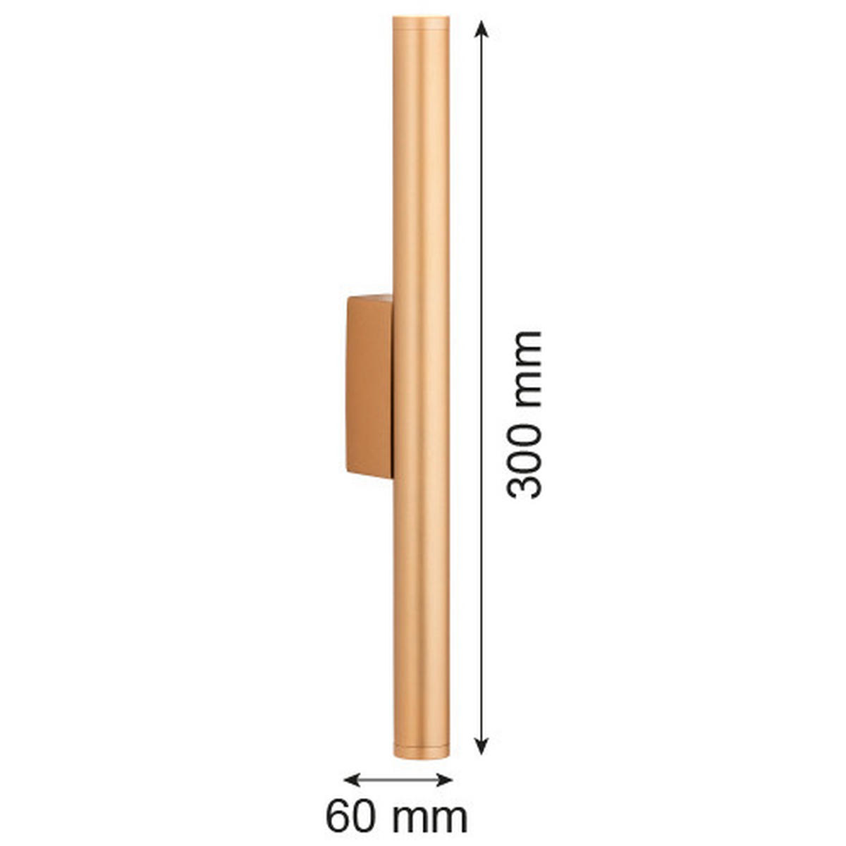 LED-WANDLEUCHTE 30/3.2/6 cm   - Goldfarben, Design, Metall (30/3.2/6cm)