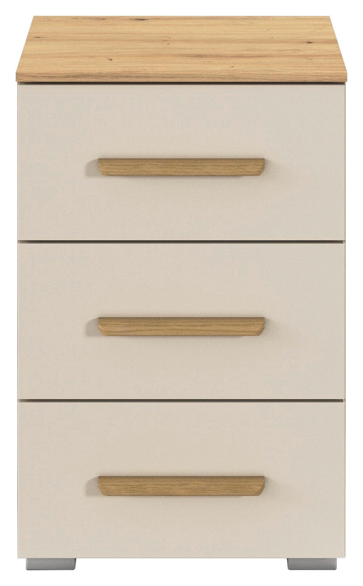 NACHTKÄSTCHEN 40/61/42 cm  in Champagner, Eiche Artisan  - Champagner/Alufarben, KONVENTIONELL, Holz/Holzwerkstoff (40/61/42cm) - Xora