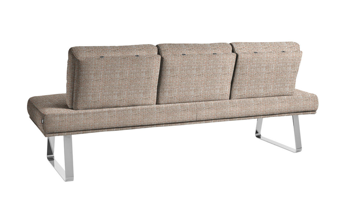 SITZBANK 209/92/78 cm  in Orange, Chromfarben  - Chromfarben/Orange, Design, Textil/Metall (209/92/78cm) - Dieter Knoll