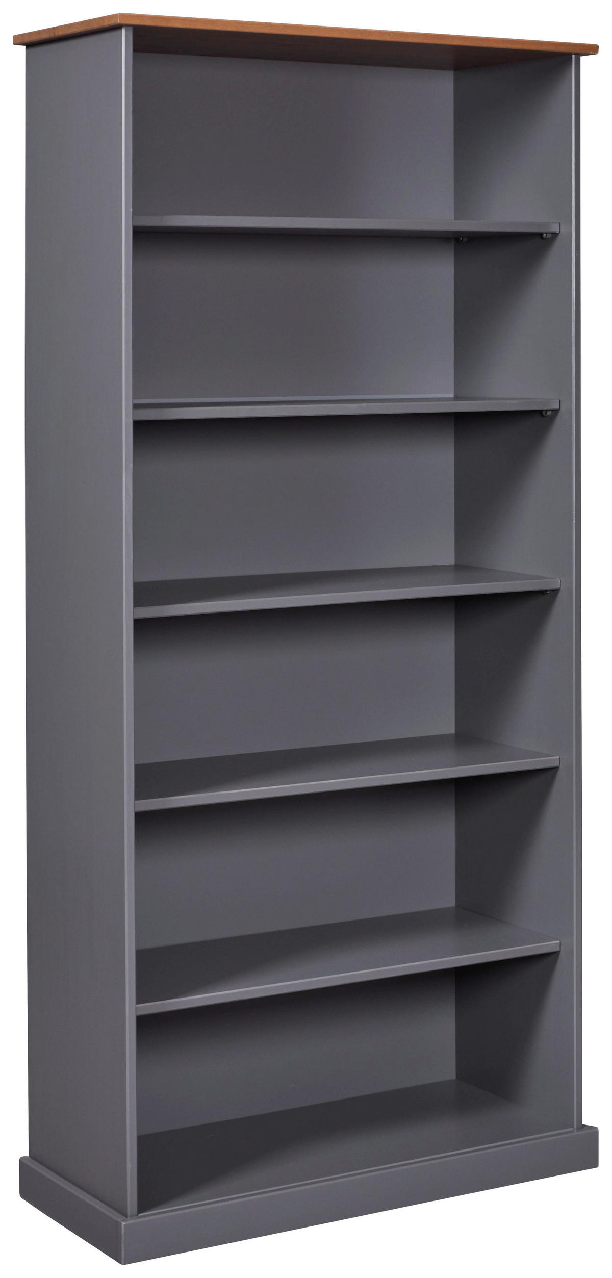 REGAL Kiefer massiv Braun, Grau  - Anthrazit/Braun, MODERN, Holz (90/190/38cm) - Livetastic