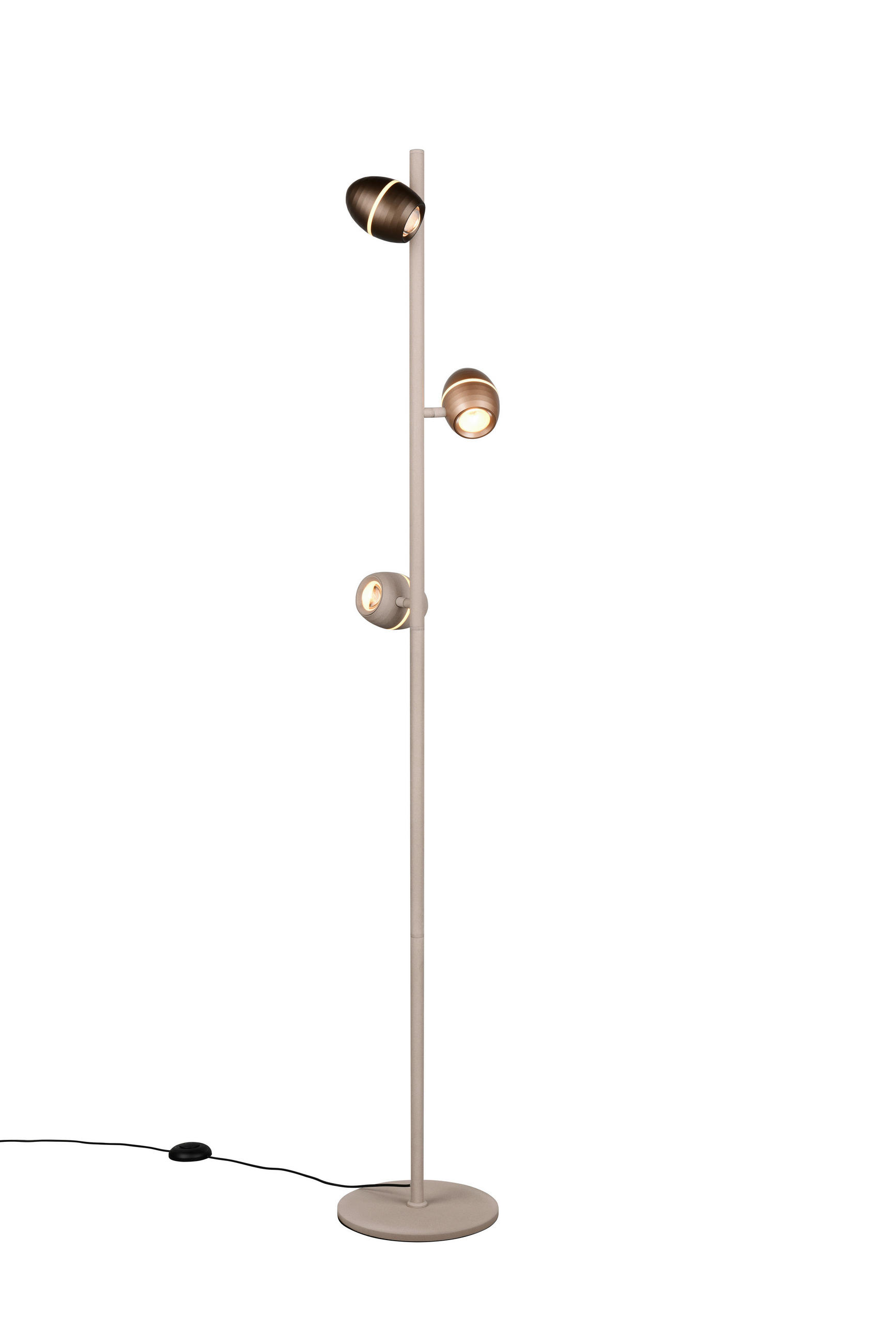 LED-STEHLEUCHTE Bedford  - Platinfarben/Braun, Design, Metall (24/148/24cm)