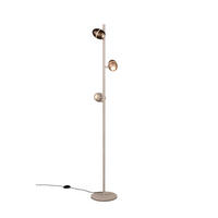 LED-STEHLEUCHTE Bedford  - Platinfarben/Braun, Design, Metall (24/148/24cm)