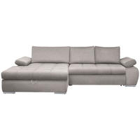 ECKSOFA  in Flachgewebe Hellgrau  173/294 cm  - Chromfarben/Hellgrau, Design, Kunststoff/Textil (173/294cm) - Carryhome