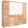 DREHTÜRENSCHRANK  in Weiß, Zirbelkieferfarben  - Zirbelkieferfarben/Weiß, Natur, Glas/Holz (249/225/61cm) - Valnatura