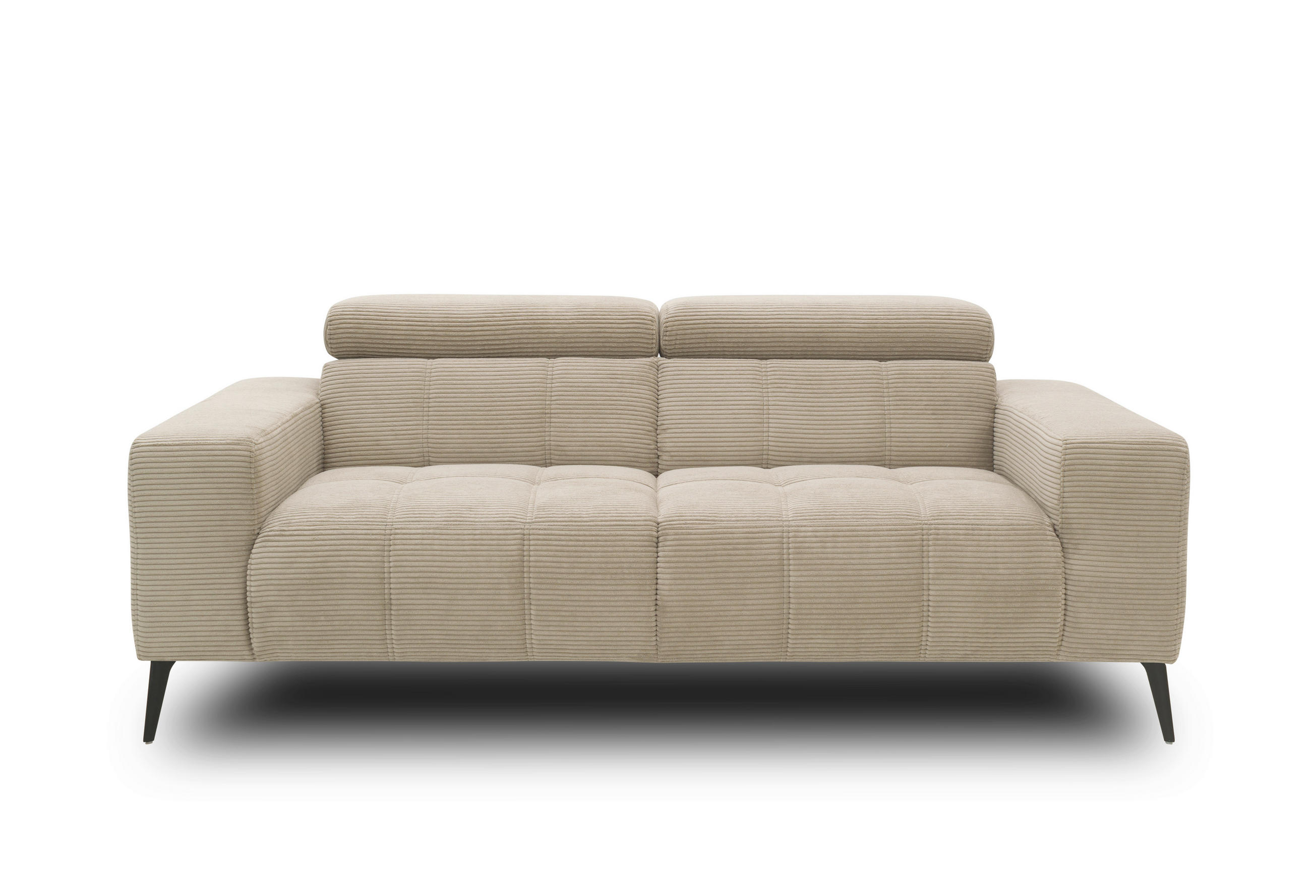 2-SITZER-SOFA TRENTO Mikrofaser Taupe  - Taupe/Dunkelgrau, MODERN, Textil/Metall (208/79/104cm) - MID.YOU