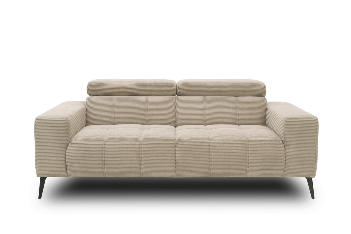 2-SITZER-SOFA TRENTO Mikrofaser Taupe  - Taupe/Dunkelgrau, MODERN, Textil/Metall (208/79/104cm) - MID.YOU