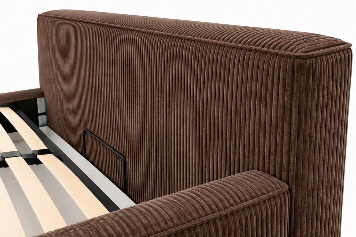 POLSTERBETT Lattenrost, Bettkasten Braun 200/200 cm  - Schwarz/Braun, MODERN, Holz/Kunststoff (200/200cm) - MID.YOU
