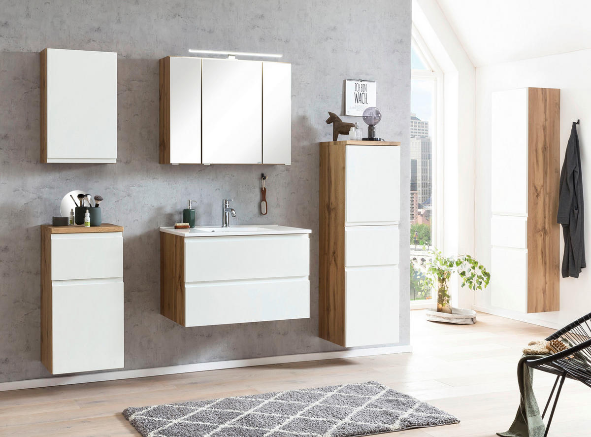 HÄNGESCHRANK 40/64/20 cm  - Weiss/Eiche Wotan, Modern, Holzwerkstoff (40/64/20cm) - Held