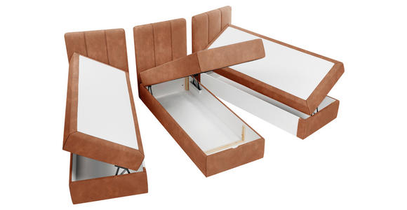 FAMILIENBETT - Rotbraun/Schwarz, Design, Holzwerkstoff/Kunststoff (210/200cm) - Esposa