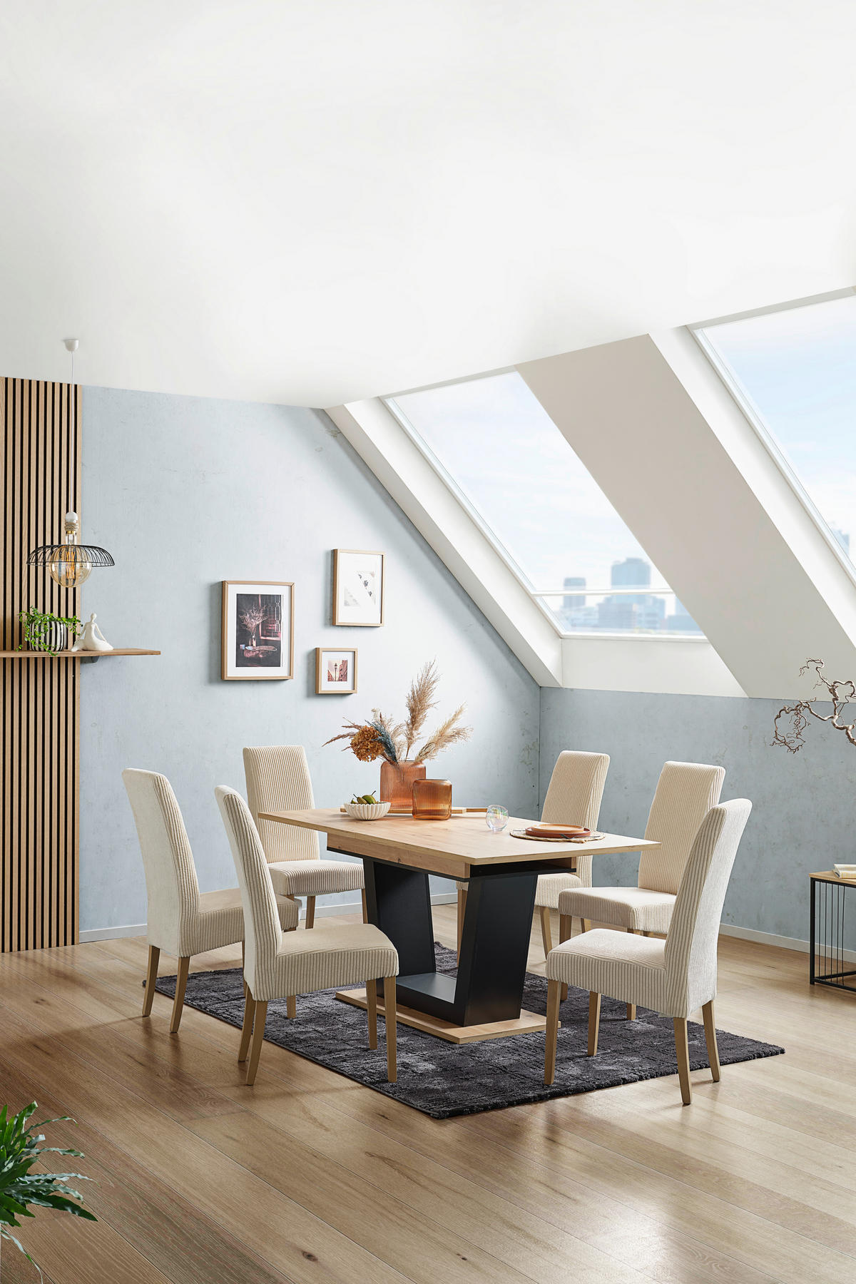 AUSZIEHTISCH Schwarz, Eiche Artisan rechteckig  ausziehbar  - Schwarz/Eiche Artisan, KONVENTIONELL, Holzwerkstoff (160-200/90/77,3cm) - home24