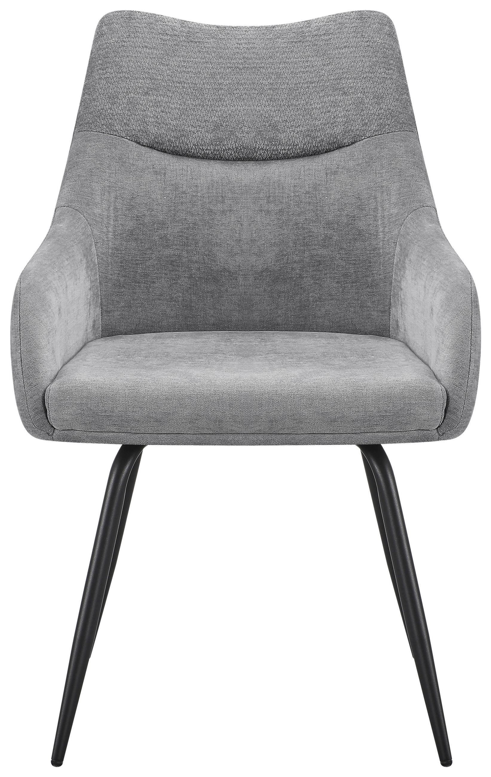 ARMLEHNSTUHL Eisen Chenille  - Schwarz/Grau, Basics, Textil/Metall (60/86/55cm) - Livetastic