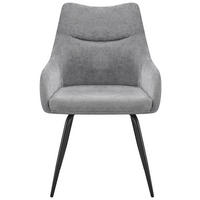 ARMLEHNSTUHL Eisen Chenille  - Schwarz/Grau, Basics, Textil/Metall (60/86/55cm) - Livetastic