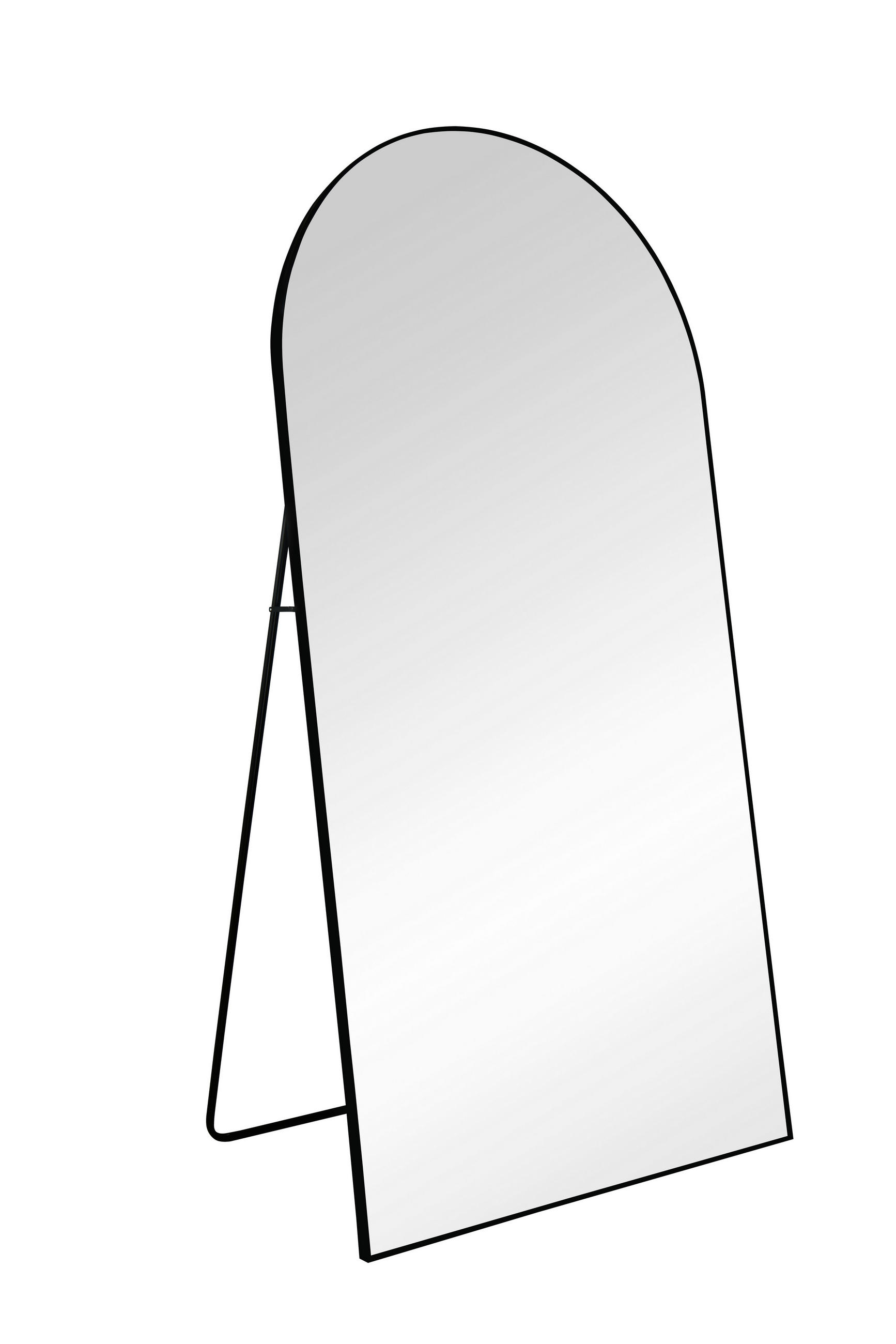 STANDSPIEGEL 100/200/3 cm, Schwarz  - Schwarz, MODERN, Glas/Metall (100/200/3cm) - Milino
