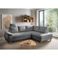ECKSCHLAFSOFA Struktur Silberfarben  - Wildeiche/Silberfarben, Modern, Holz/Textil (265/206cm) - Livetastic